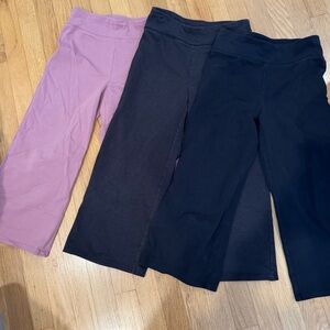 3 Pairs- Old Navy Kids' Black and Pink Wide Leg Leggings